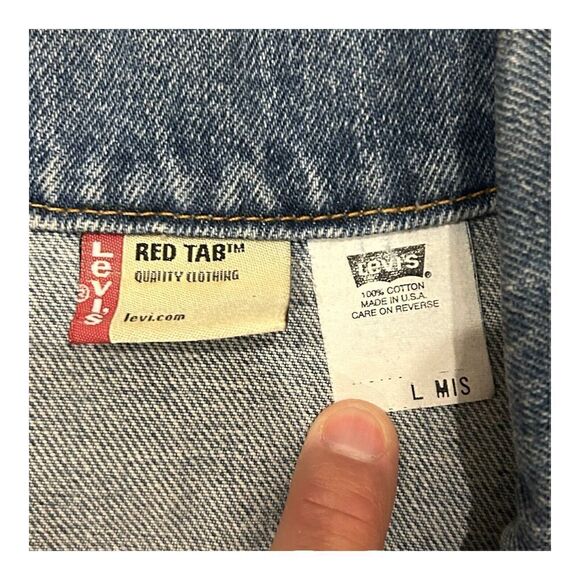 Vintage Levi’s Red Tab Made In USA Size Large MIS Denim Biker Vest - Picture 4 of 4